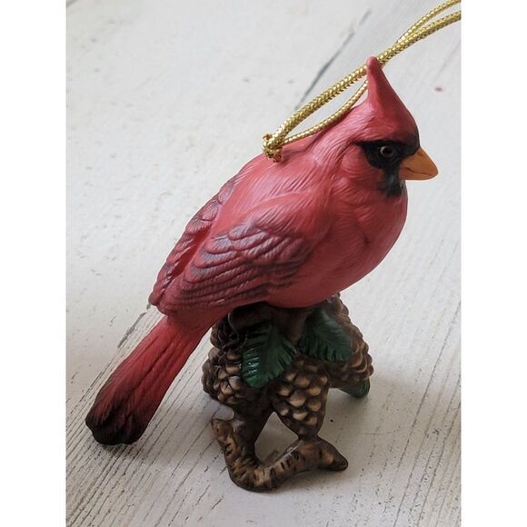 Lenox red cardinal bird ornament Pinecone Xmas decor - Picture 2 of 5